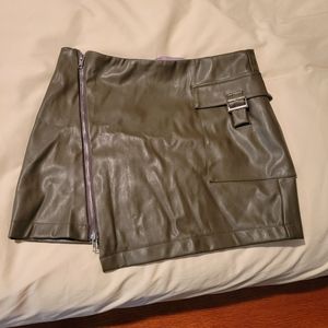 Leather mini skirt